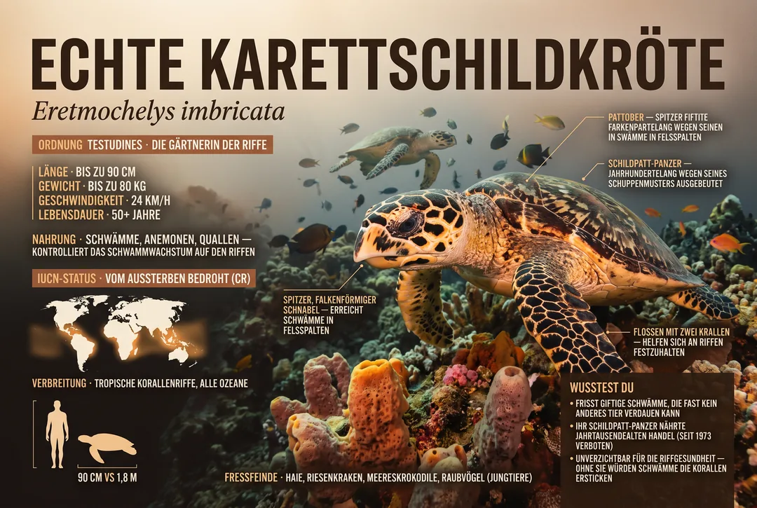 Echte Karettschildkrote (Eretmochelys imbricata)
