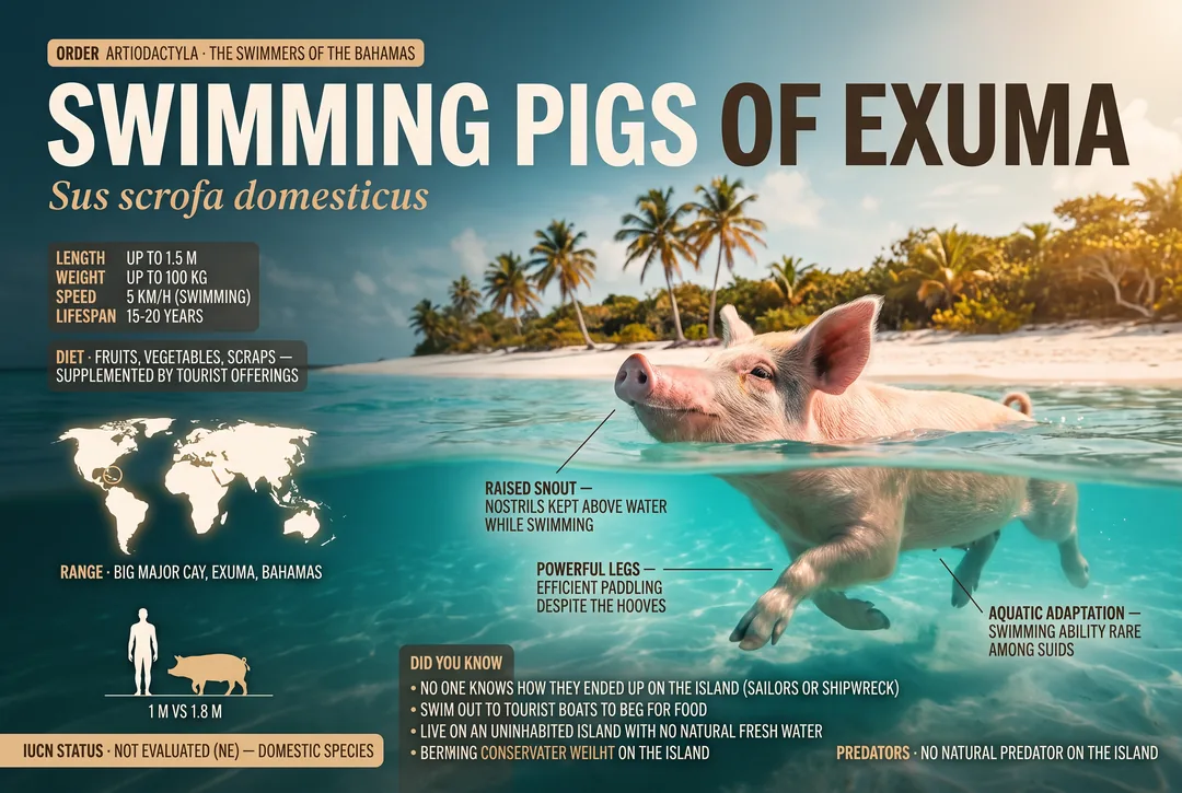Swimming Pigs of Exuma (Sus scrofa domesticus)