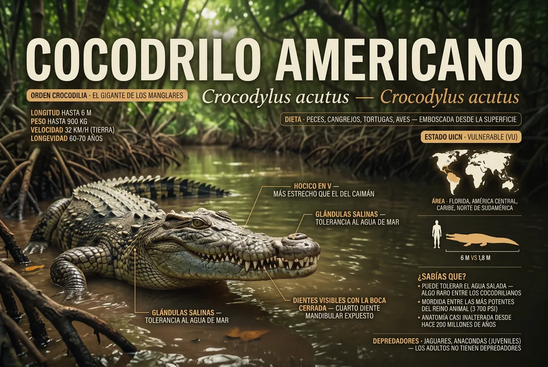 Cocodrilo americano (Crocodylus acutus)