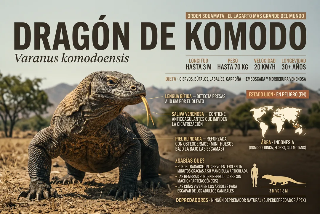 Dragon de Komodo (Varanus komodoensis)
