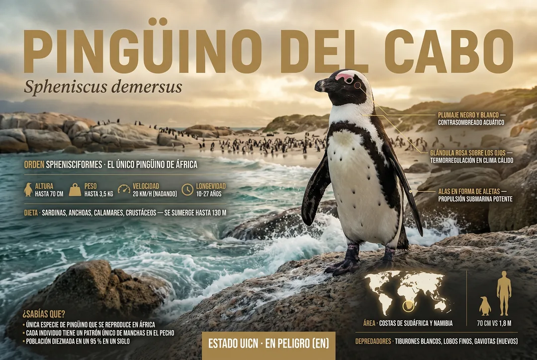 Pinguino del Cabo (Spheniscus demersus)