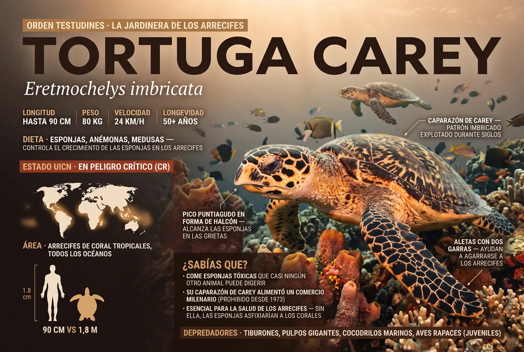 Tortuga carey (Eretmochelys imbricata)