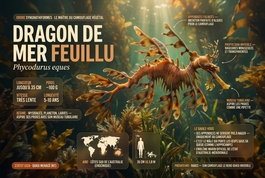Dragon de mer feuillu (Phycodurus eques)