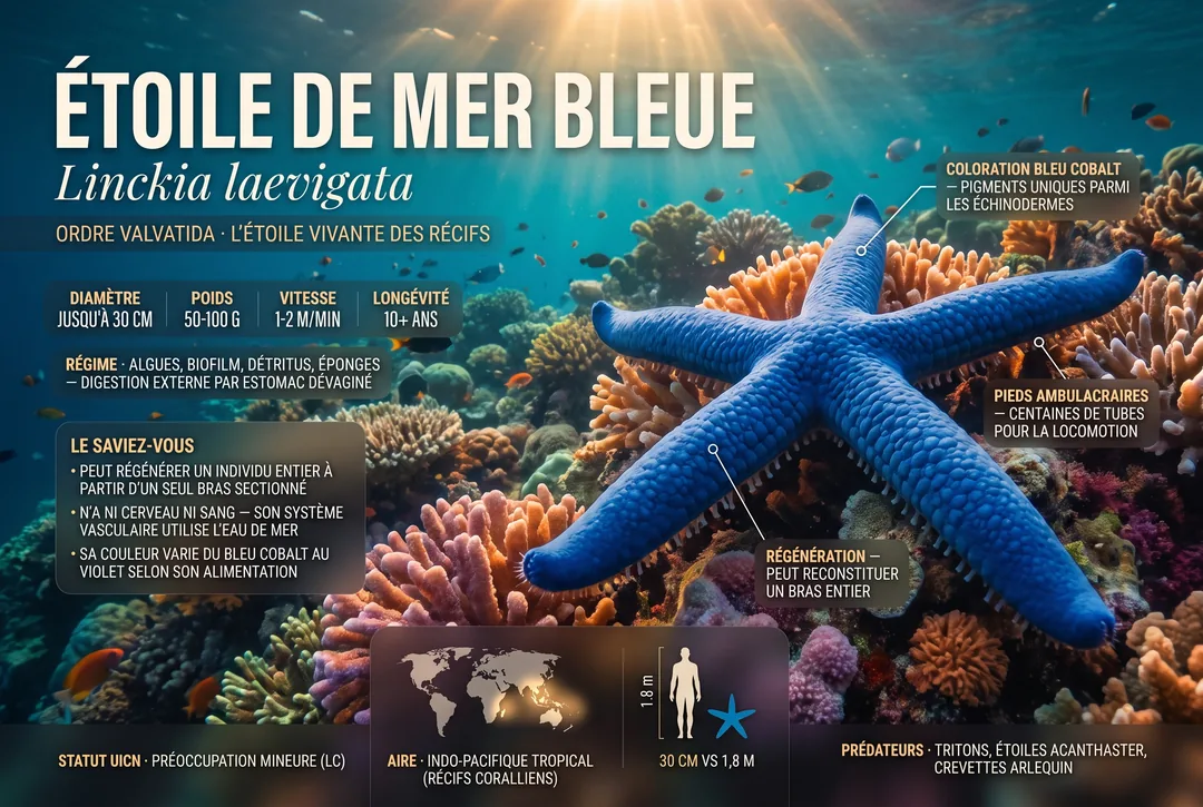 Étoile de mer bleue (Linckia laevigata)