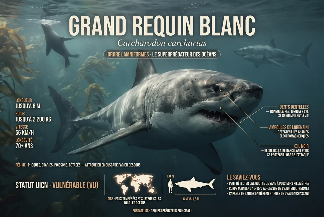 Grand requin blanc (Carcharodon carcharias)