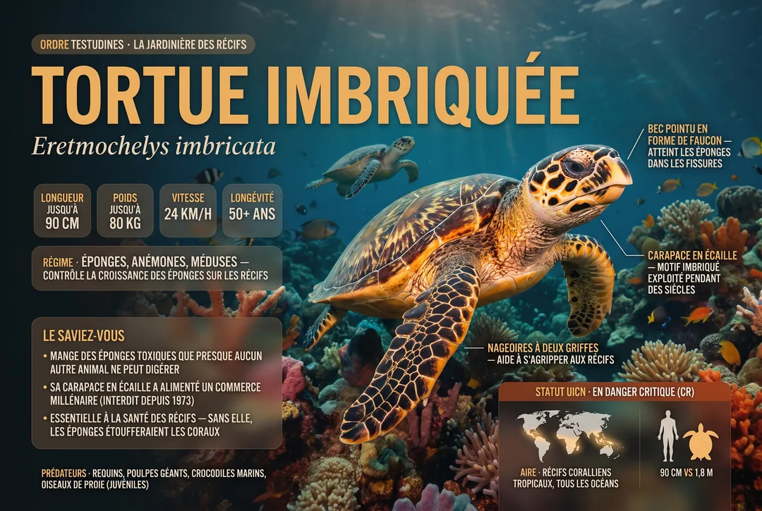Tortue imbriquee (Eretmochelys imbricata)