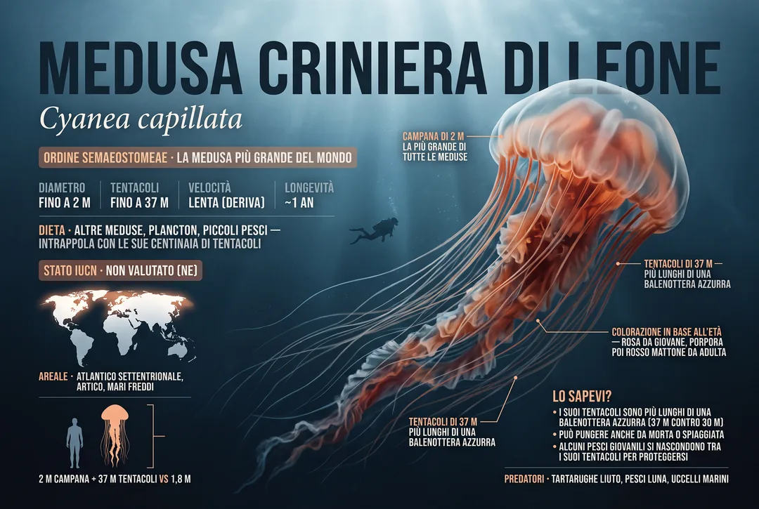 Medusa criniera di leone (Cyanea capillata)