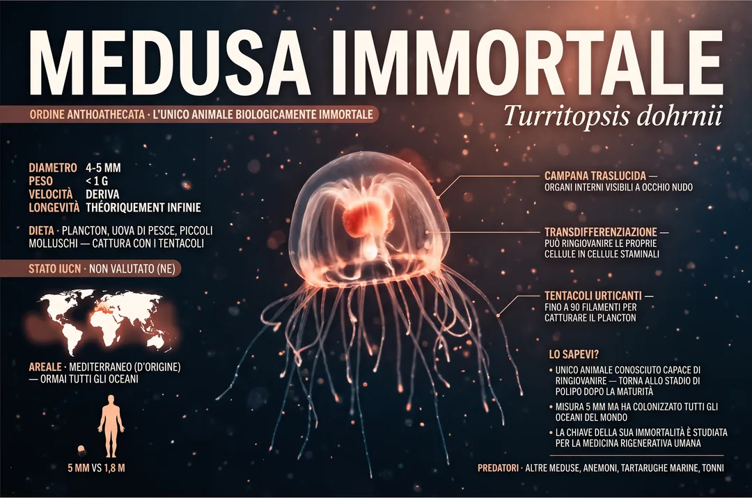 Medusa immortale (Turritopsis dohrnii)