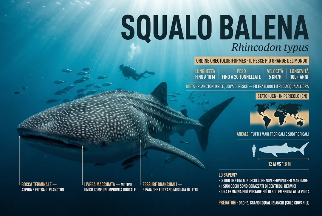 Squalo balena (Rhincodon typus)