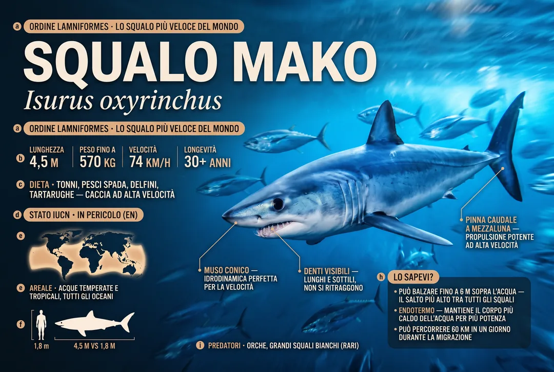 Squalo mako (Isurus oxyrinchus)