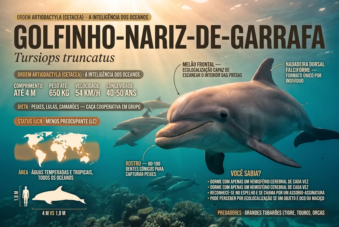 Golfinho-nariz-de-garrafa (Tursiops truncatus)