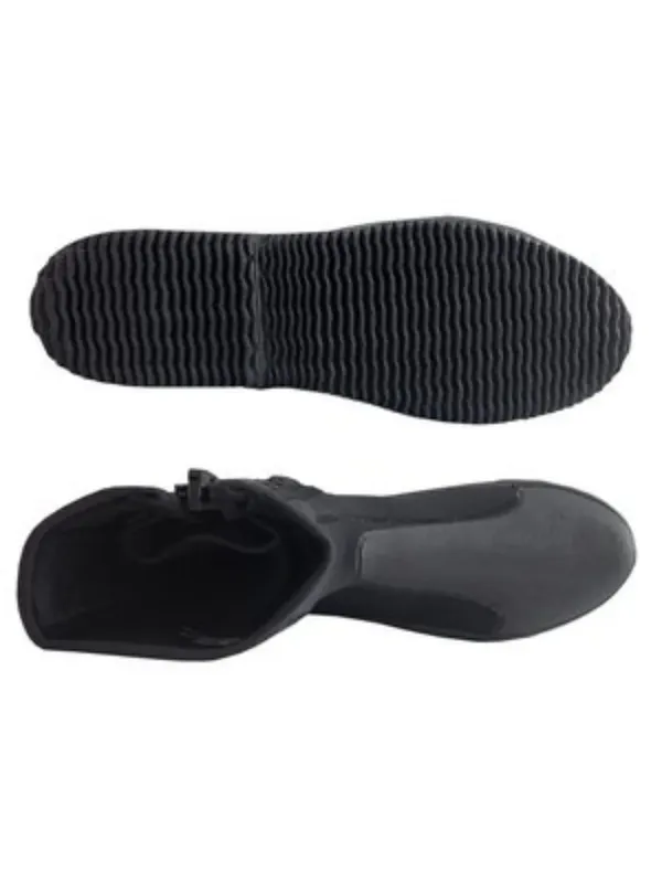 Chaussons de plongée noirs, vue de dessus et de côté