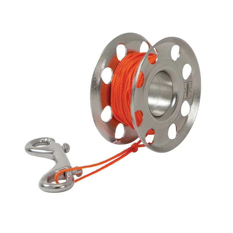 Bobine de ligne orange en acier inoxydable pour la plongée sous-marine