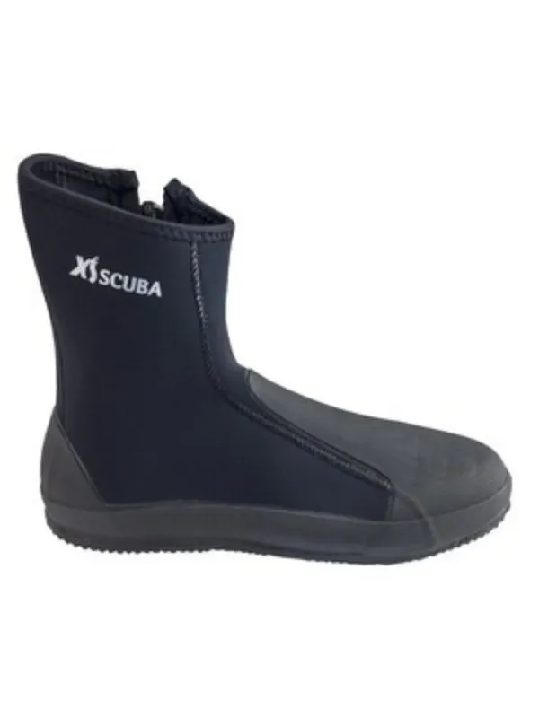 Chaussons de plongée noirs avec fermeture éclair et logo XScuba