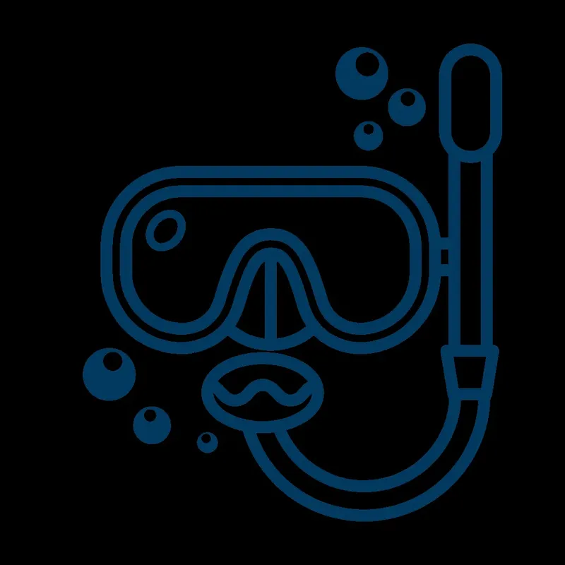 Masque et tuba de plongée, illustration vectorielle sur fond noir