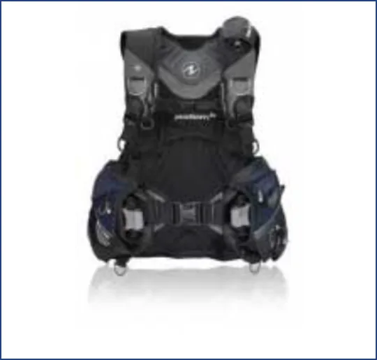 Gilet stabilisateur de plongée noir et bleu, équipement de sécurité