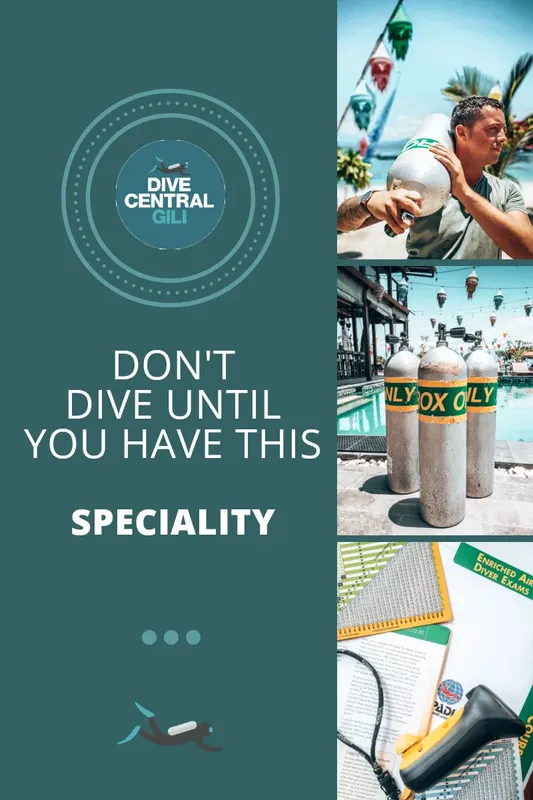 Publicité pour une spécialité de plongée avec bouteilles et logo