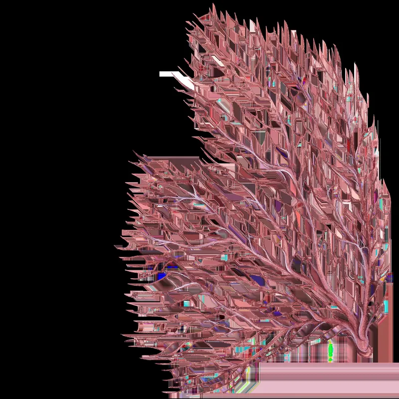 Corail gorgonien rose et noir, structure arborescente sous-marine