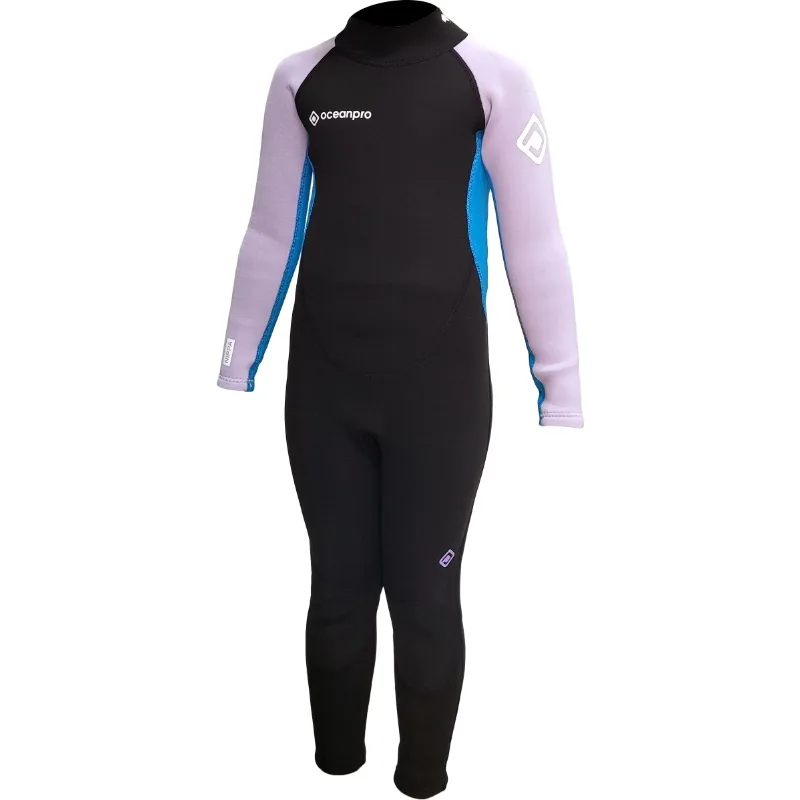 Combinaison de plongée intégrale noire et violette avec logo Oceanpro