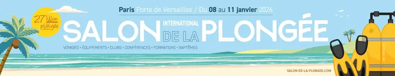 Affiche du salon international de la plongée à Paris en janvier