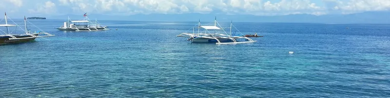 Plusieurs bateaux de pêche traditionnels amarrés dans une eau turquoise claire