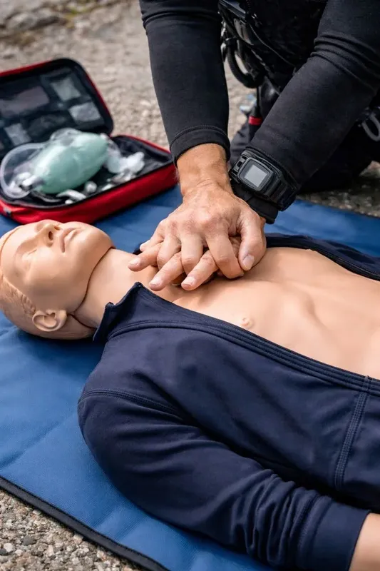 Formation premiers secours : une personne pratique le massage cardiaque sur un mannequin