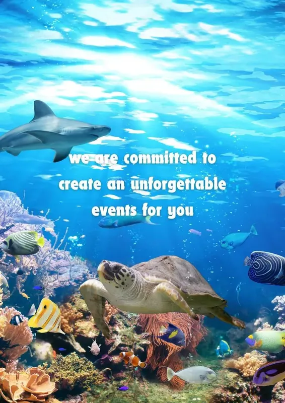 Scène sous-marine avec tortue, requin, poissons colorés et coraux