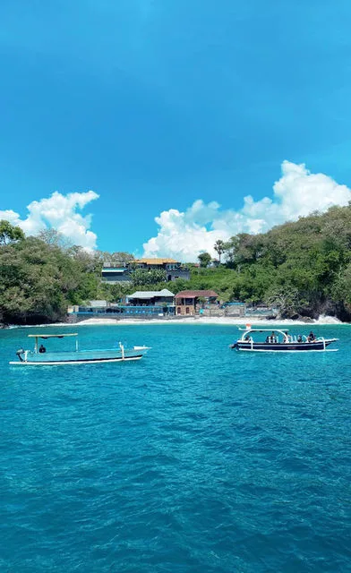 Deux bateaux de plaisance sur une mer turquoise, paysage tropical ensoleillé