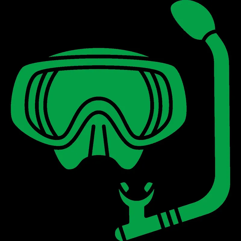 Masque de plongée et tuba verts sur fond noir illustration vectorielle