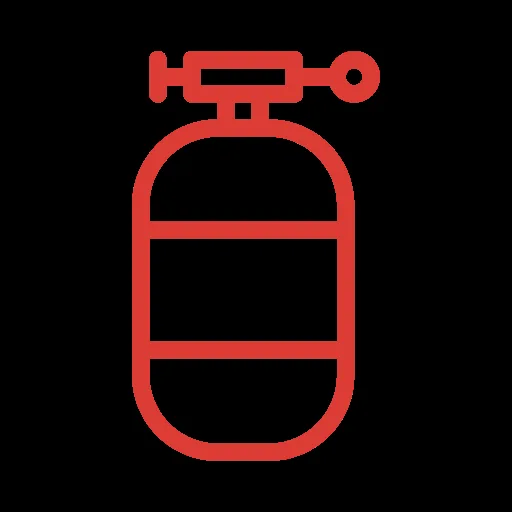 Bouteille de plongée rouge, illustration vectorielle, équipement pour explorer les fonds marins