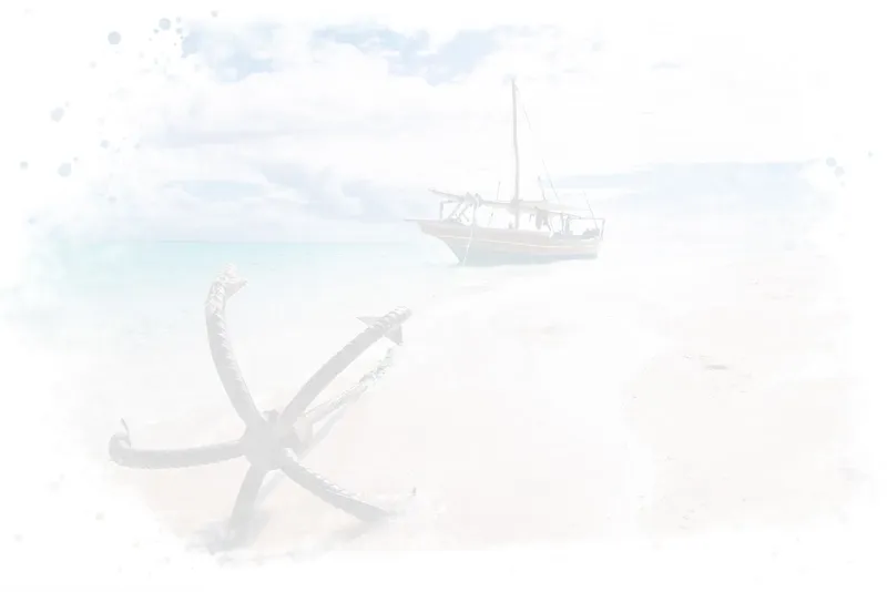 Bateau traditionnel sur l'eau turquoise, sable blanc et ciel nuageux