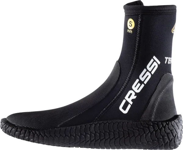 Chaussons de plongée noirs Cressi avec semelle adhérente et épaisseur 5mm