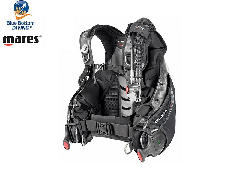 Gilet de stabilisation Mares Dragon, noir et gris, équipement de plongée