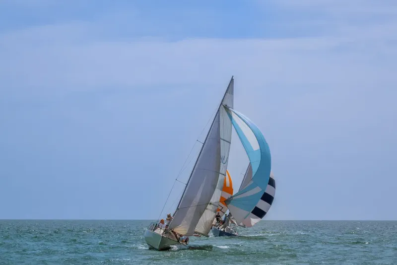 Voiliers en mer, grand voilier blanc avec des personnes à bord