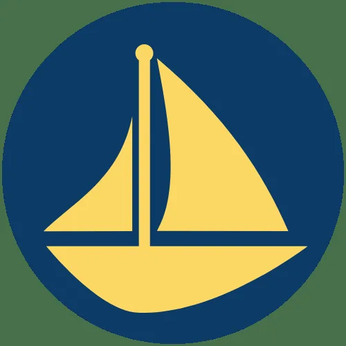 Illustration vectorielle d'un voilier jaune sur fond bleu marine