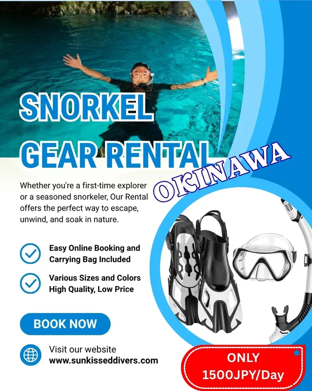 Location de matériel de snorkeling à Okinawa, réservation facile en ligne