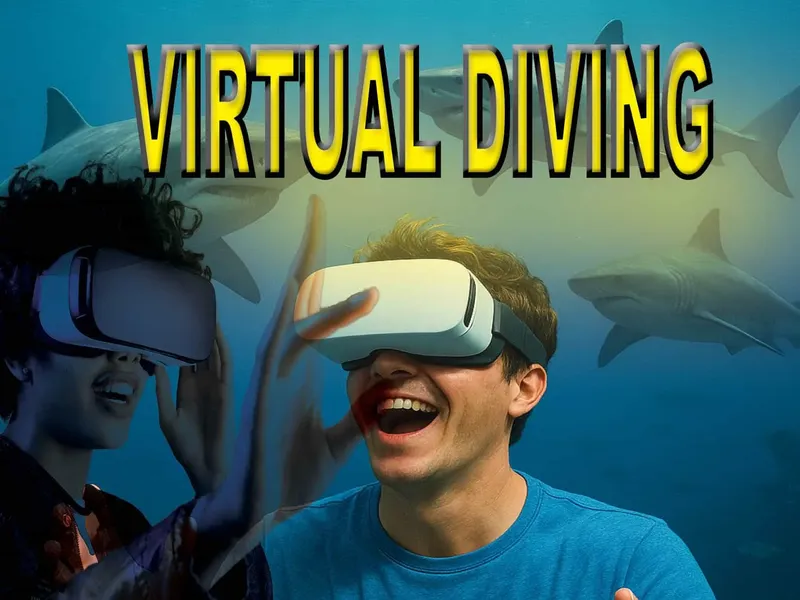 Deux personnes souriantes utilisent un casque de réalité virtuelle