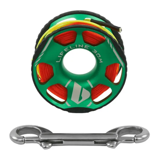 Bobine de ligne de sécurité pour la plongée sous-marine avec mousqueton