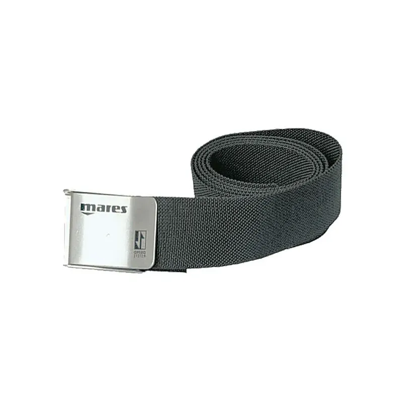 Ceinture de plongée Mares noire avec boucle métallique et logo visible