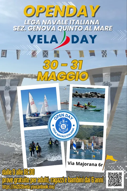 Affiche promotionnelle pour un événement de voile avec des plongeurs et bateaux