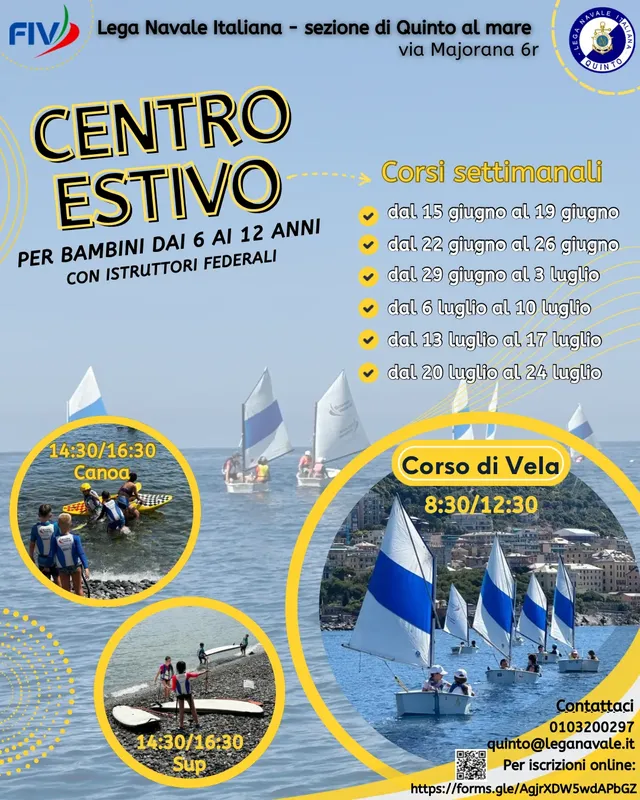 Affiche promotionnelle pour un centre de voile et canoë pour enfants