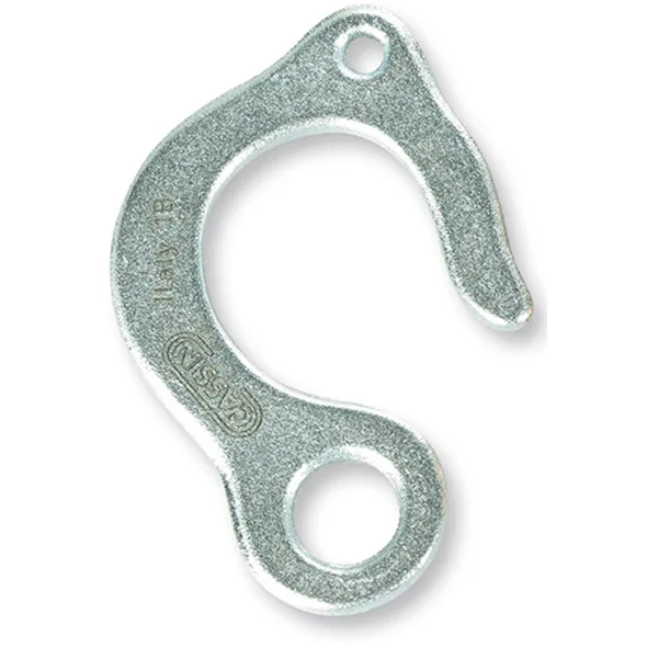 Crochet métallique galvanisé avec marquage et deux trous de fixation