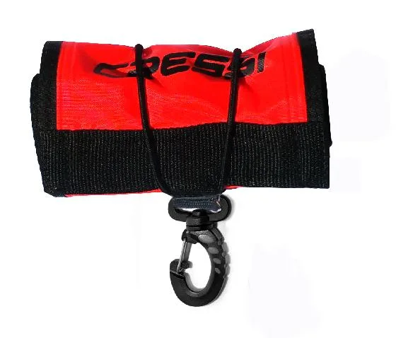 Marqueur de surface de plongée rouge et noir avec mousqueton