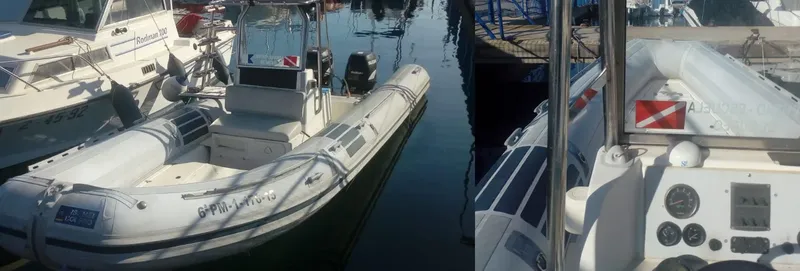 Deux bateaux de plongée amarrés dans un port ensoleillé