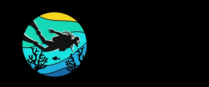 Plongeur en silhouette nageant avec des poissons et coraux colorés