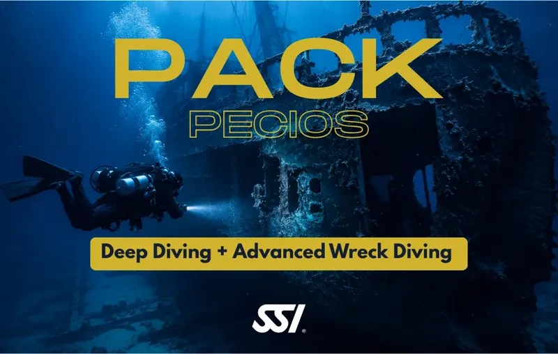 Plongeur explorant une épave sous-marine avec un éclairage puissant