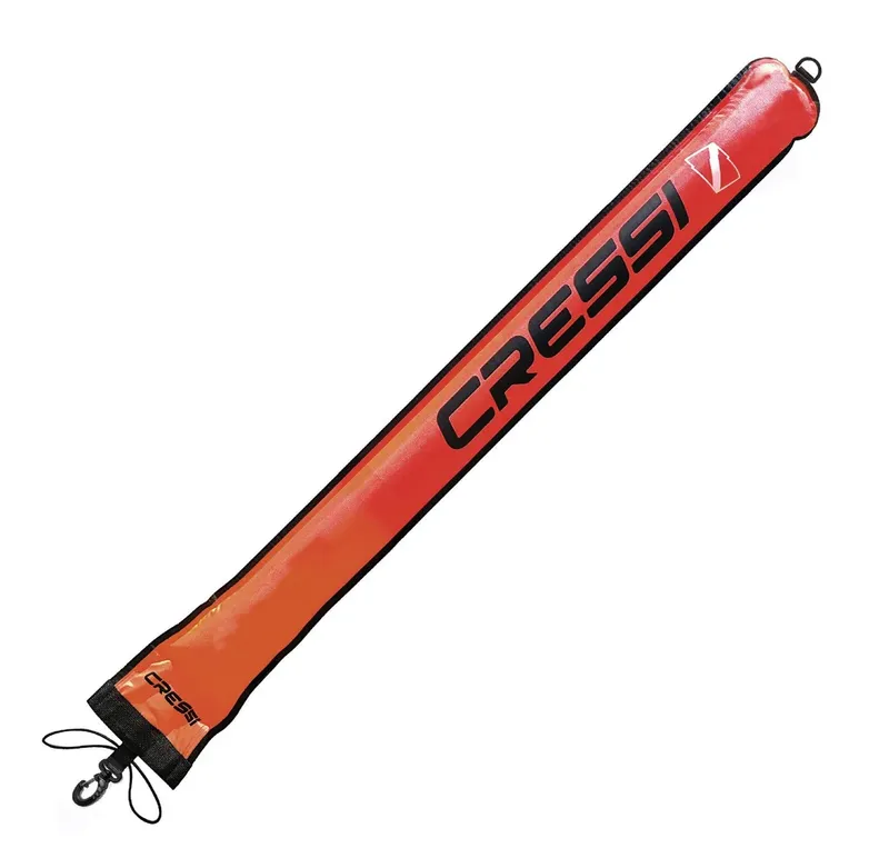 Marqueur de plongée orange et noir CRESSI avec corde et mousqueton