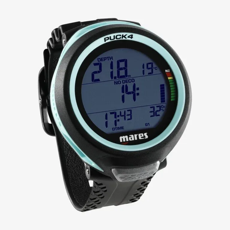 Ordinateur de plongée Mares Puck 4 avec affichage de profondeur et temps