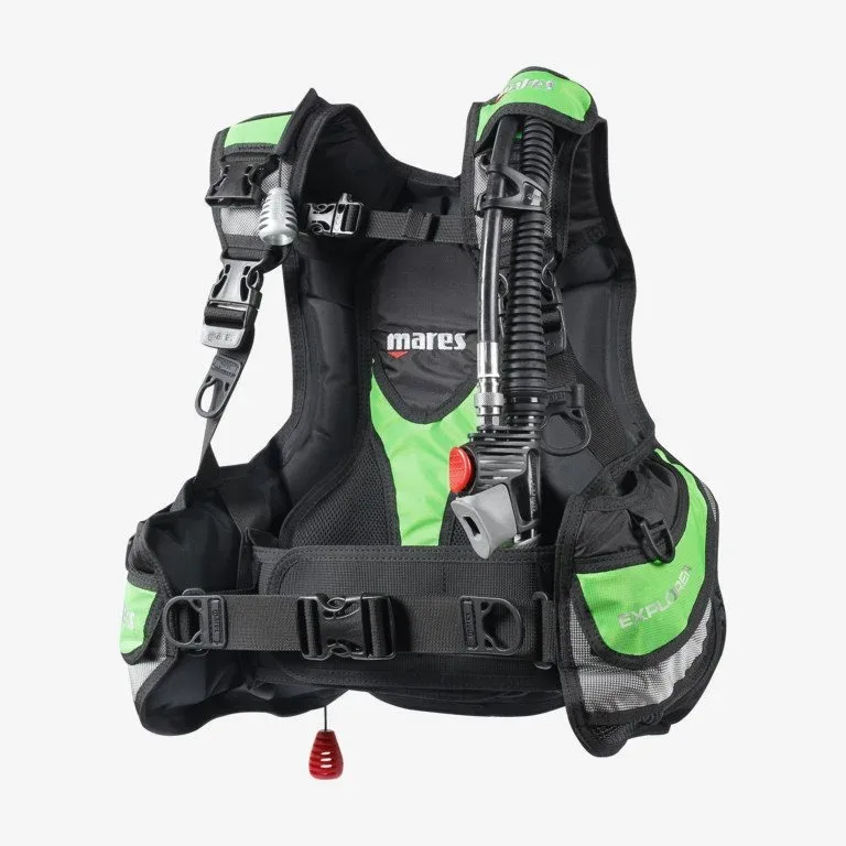 Gilet de plongée Mares noir et vert avec détendeur et accessoires