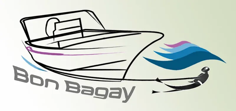 Illustration d'un plongeur tiré par un bateau à moteur rapide